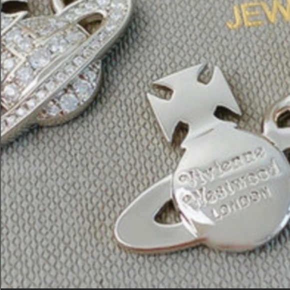 Vivienne Westwood silver tone chunky chain crystals signature necklace - Picture 5 of 11